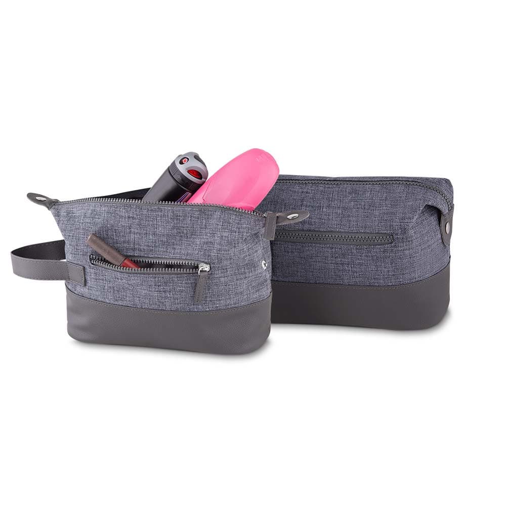 Necessaire Masculina Feminina Grande com Alça e Bolsos Laterais Organizador Viagem All Gray