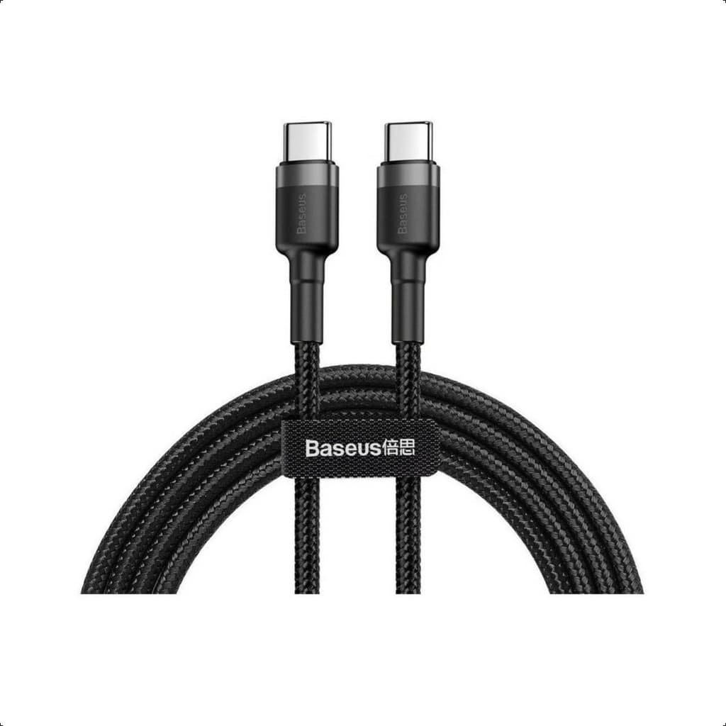Cabo Baseus Usb C A Tipo-c 100w Carga Rápida 1m Cor Preto Preto