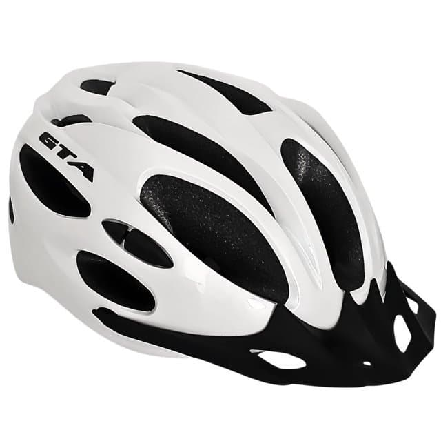 Capacete de Ciclismo GTA START Branco MTB SPEED BIKE com Led Tamanho 54-58 (M)