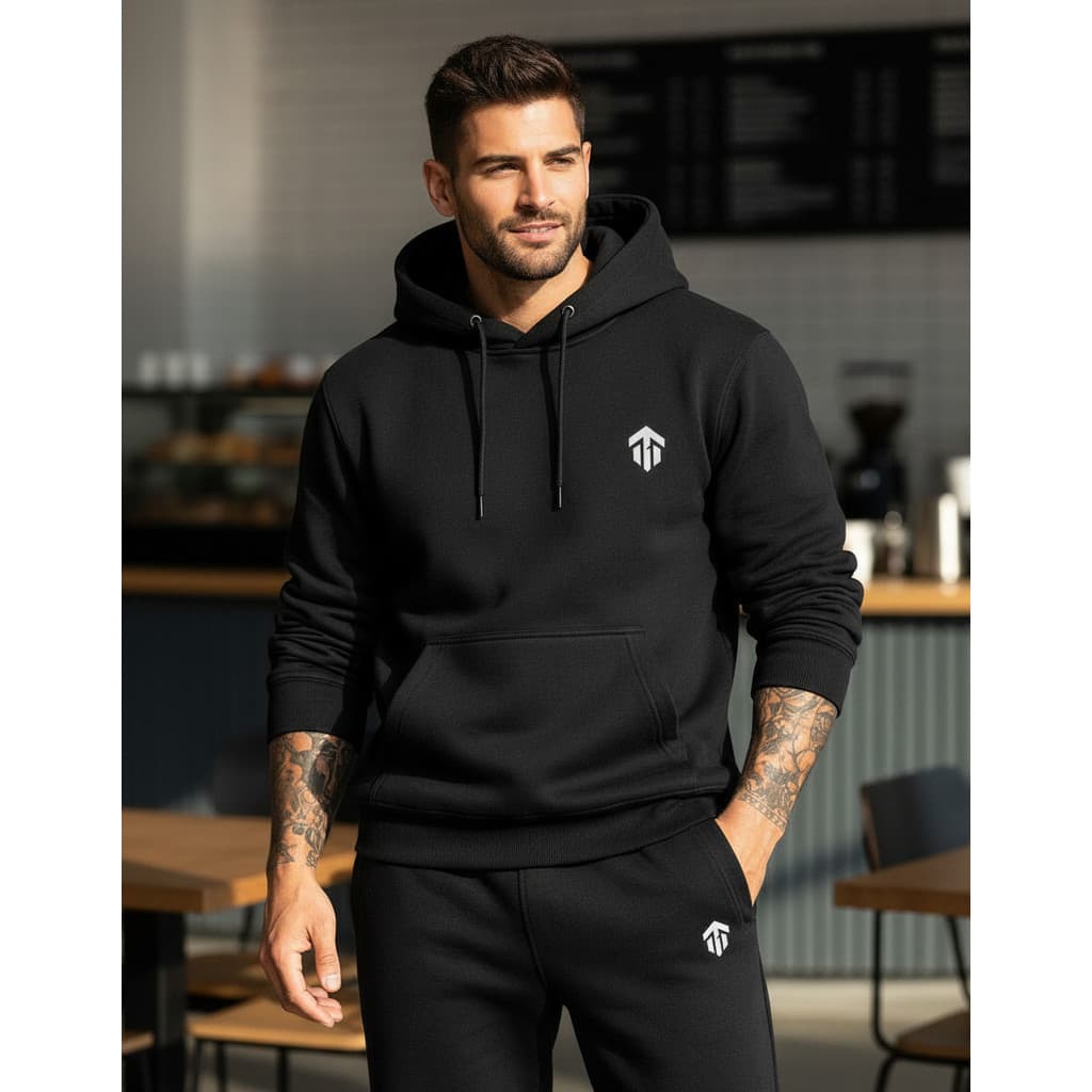 Moletom Masculino Canguru com Capuz – Blusa de Frio Lisa, Confortável e Estilo Urbano Casual