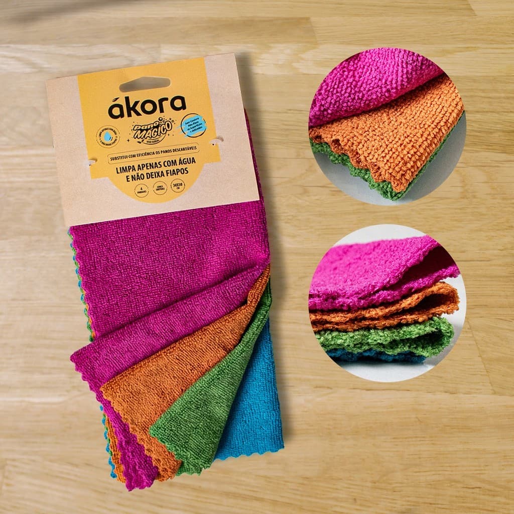 4 Pano Mágico ákora Uso Geral Sem Costural Original