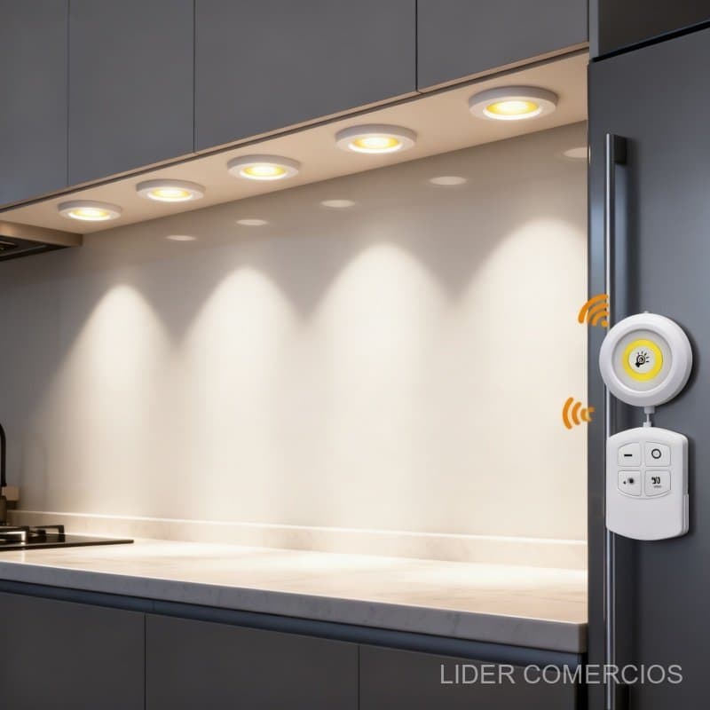 6/9/12 Pcs Lampada Luminaria Led Spot Sem Fio Controle Remoto Luz LED Promoção