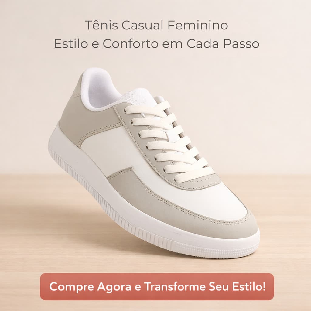Tênis Casual Feminino Minimalista Estilo Blogueira Solado Alto - Promoção Envio