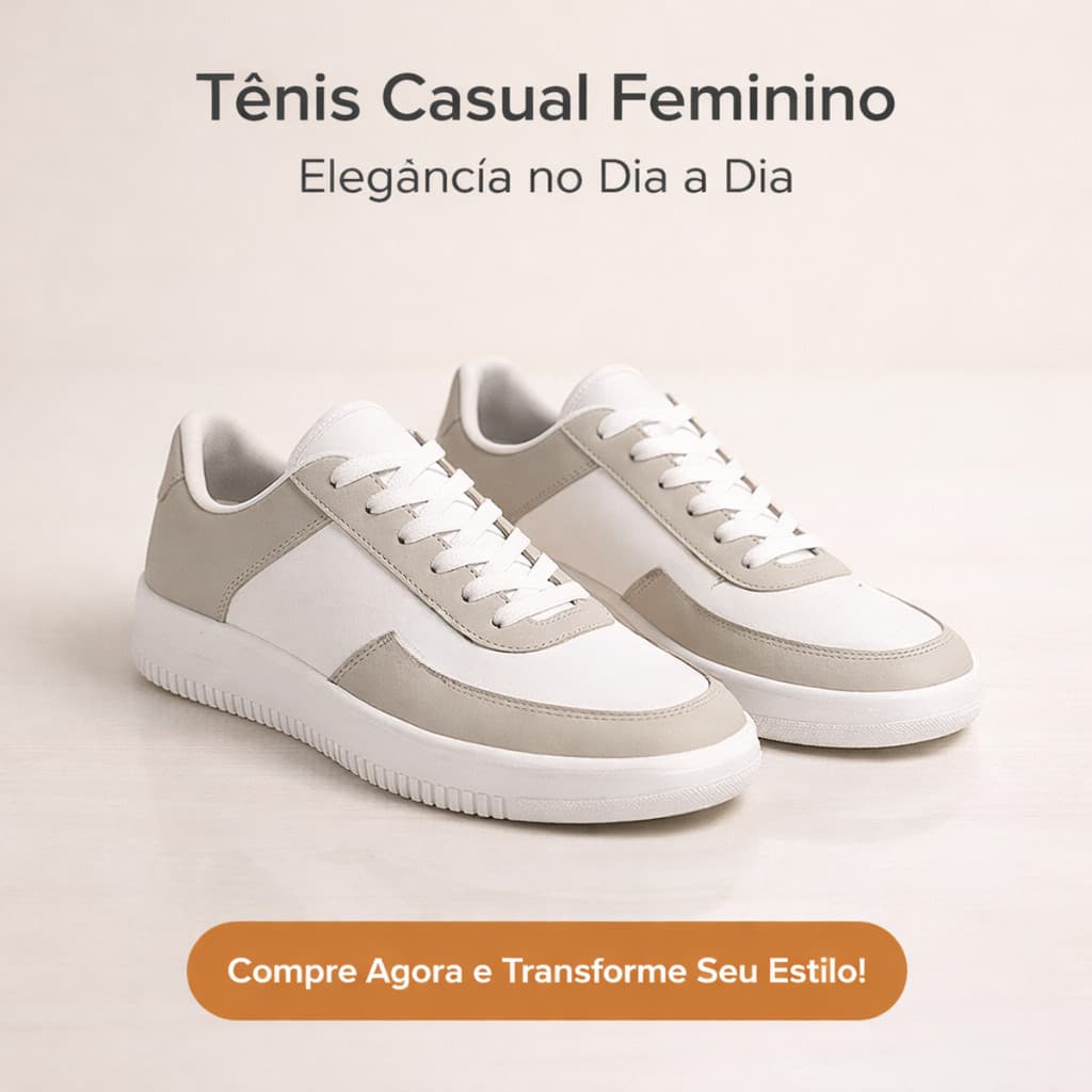 Tênis Casual Feminino Minimalista Estilo Blogueira Antiderrapante - Promoção Envio