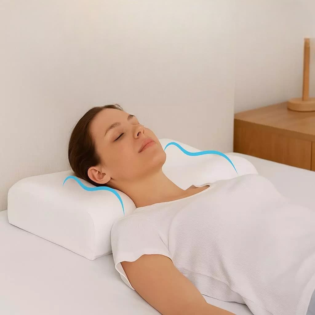 Travesseiro Cervical Dormir Conforto Apoio Encosto Algodão Fronha Saúde Ortopédico