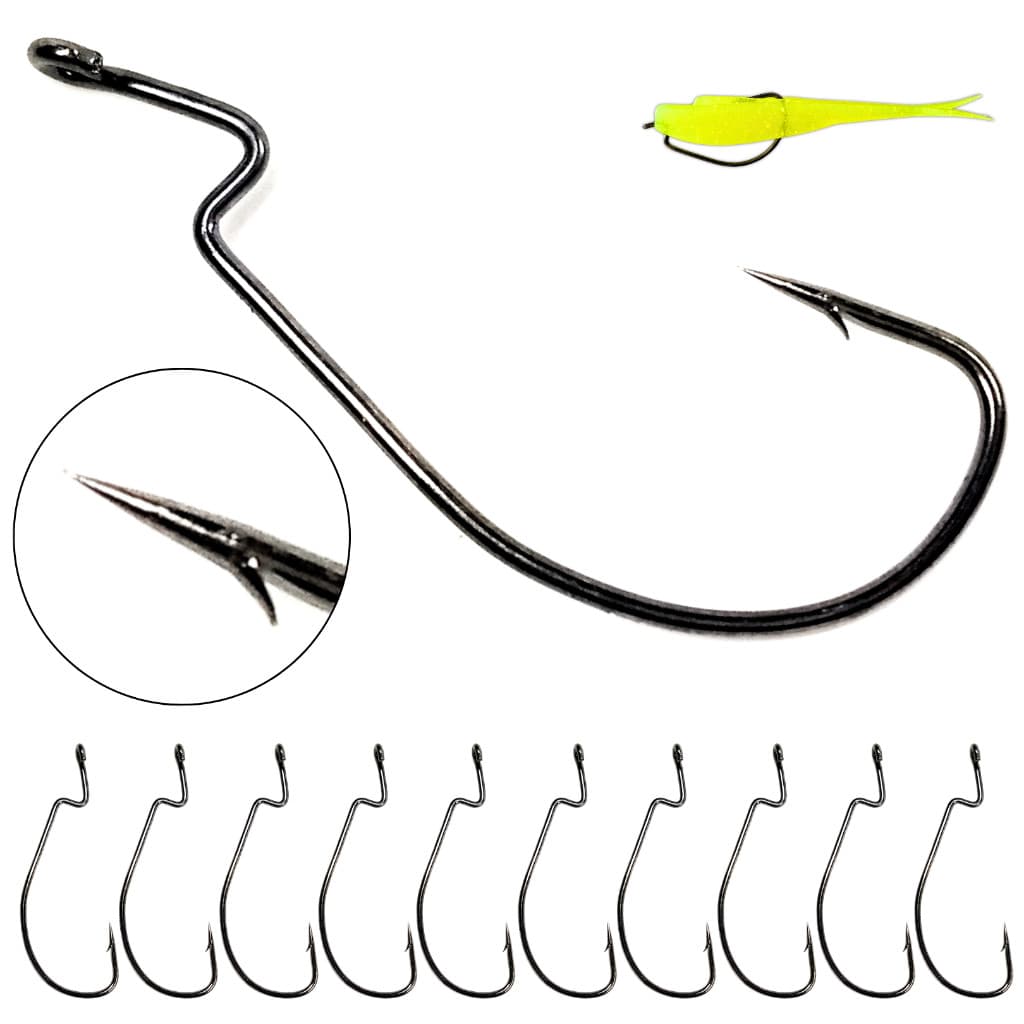 Kit Anzol Offset EWG Reforçado Anti Enrosco Isca Artificial Pesca Trairá Tucunaré Dourado Robalo