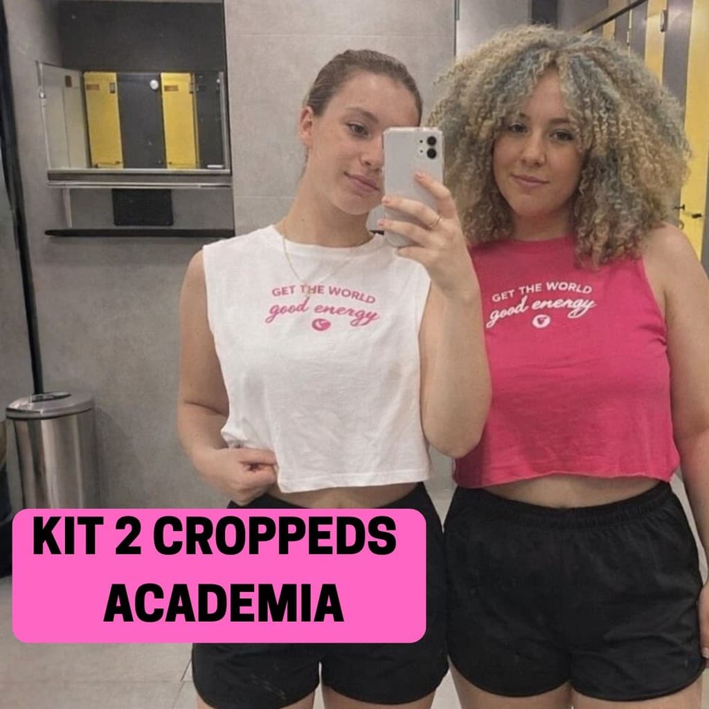 Kit 2 Croppeds Academia  Modelo Sortido Algodão Corte a Laser