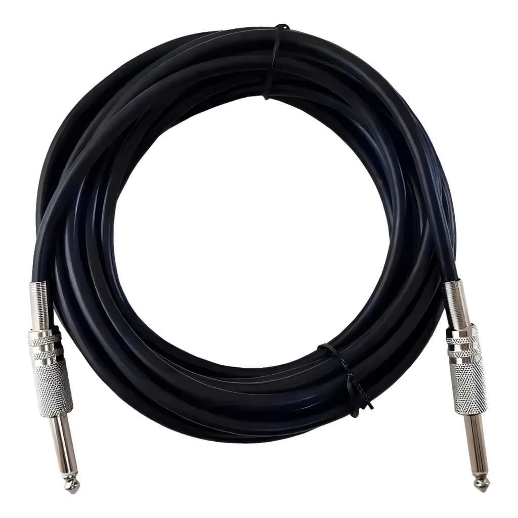 Cabo P10 Mono Cabo P10 5m Preto Ouro Para Guitarra Baixo Violão