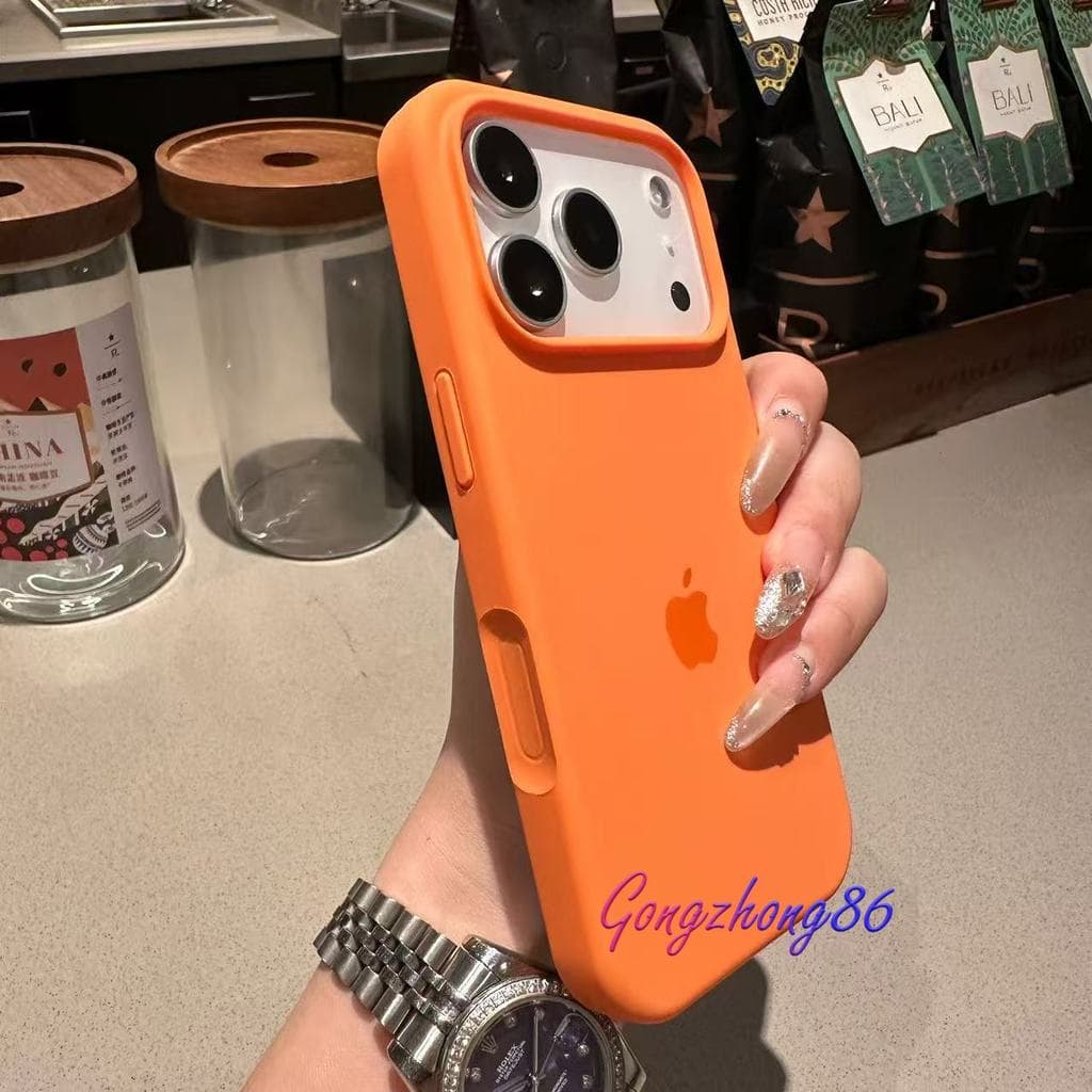 Capa De Silicone Líquido De Veludo Embutida Para iPhone 17 Pro Max 16 15 14 13 12 Com Botão Habilitado AI