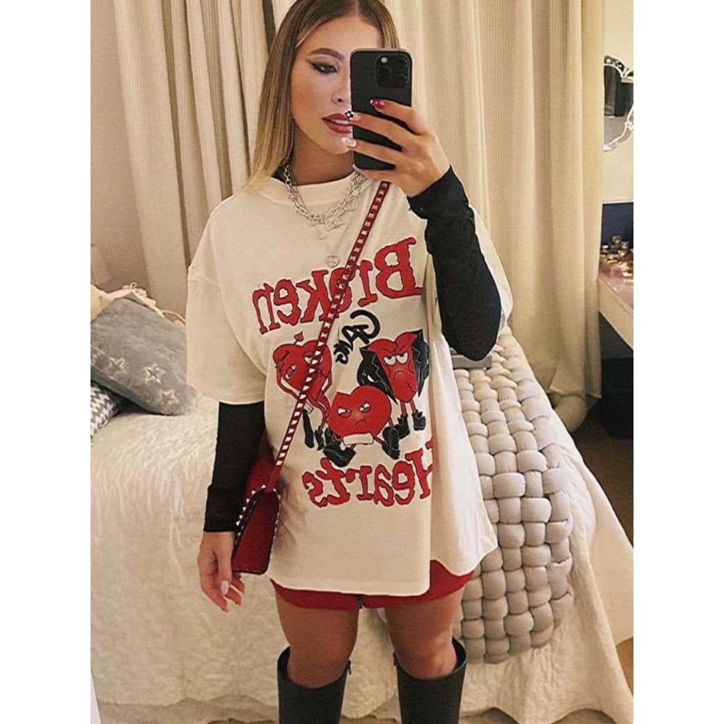 Camiseta Broken Hearts Blusa Coração Quebrado Exclusiva Amálias