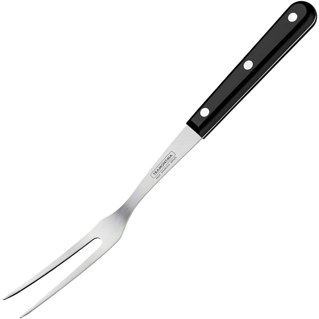 Garfo Trichante Churrasco Inox Tramontina Ultracorte Preto Churrascaria Churasqueiro Rodizio Almoço Carne Cortar Corte