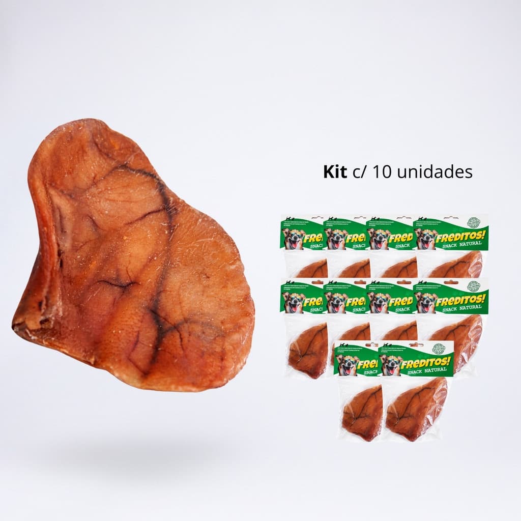 KIT 10 x - FREDITOS - ORELHA SUINA NATURAL