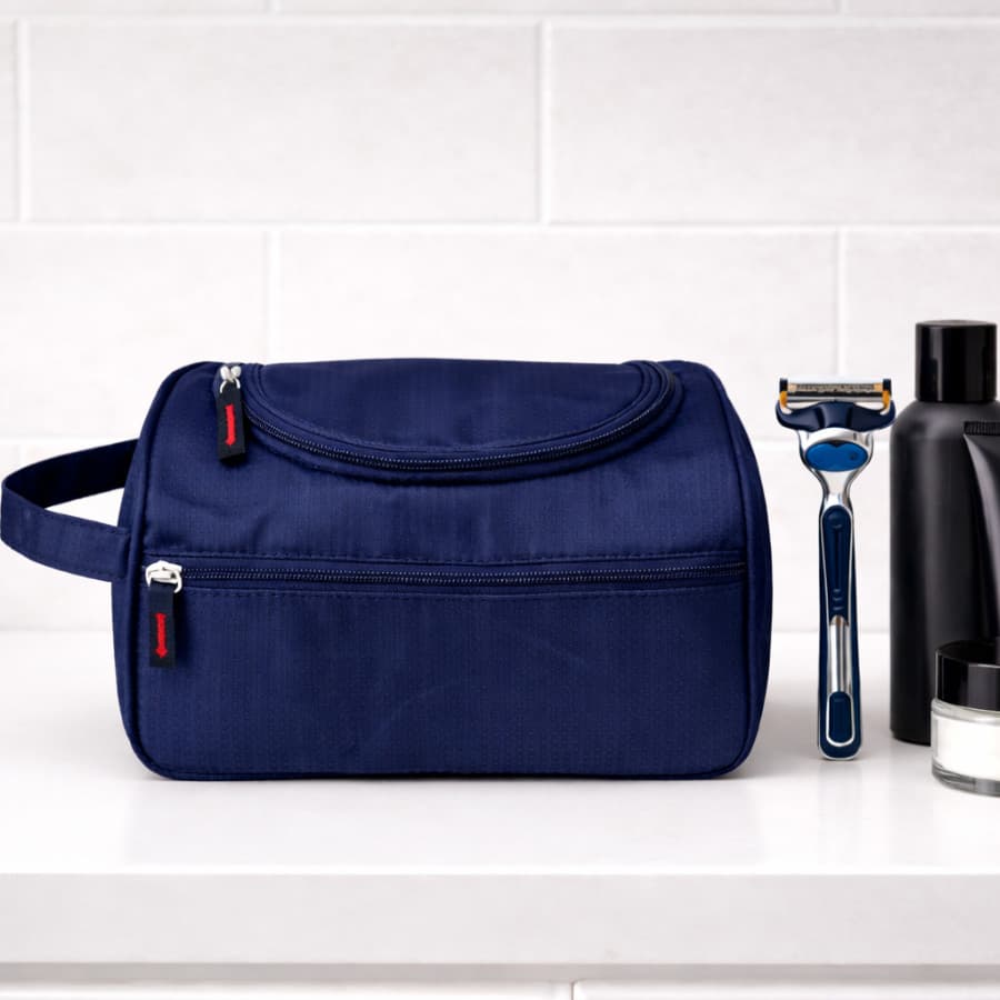Bolsa Necessaire Masculina FemininaOrganizador de Mala Viagem Porta Maquiagem - Couro Sintético