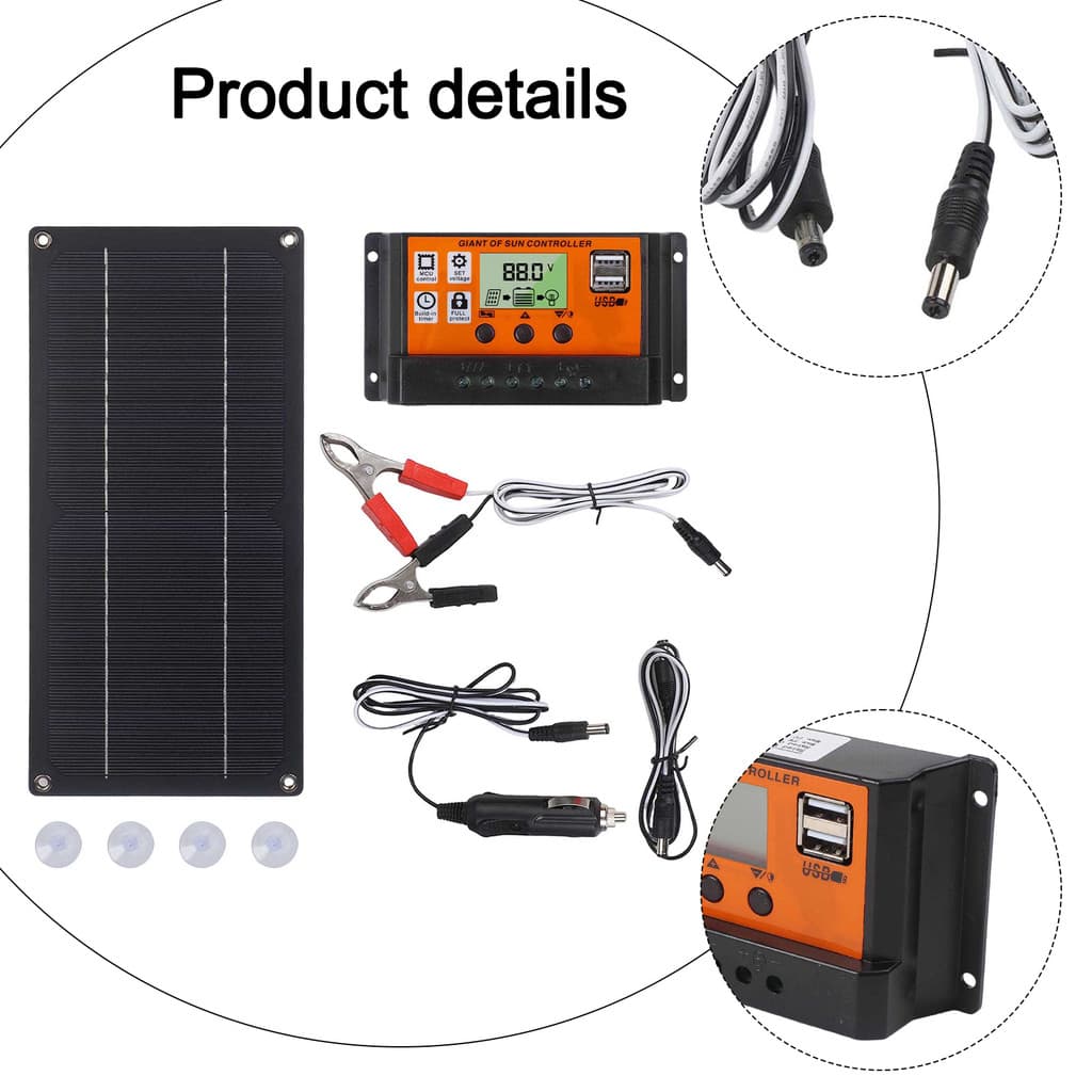 Kit Completo De Painel Solar De 600 W Com Controlador De Carga 100A Para Energia Sustentável