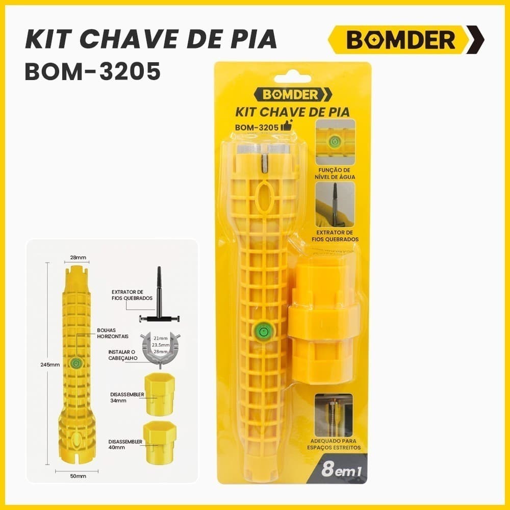 Chave Multifuncional Hidraulica Ideal Para Torneiras E Pias 8 EM 1