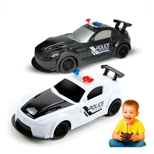 Carrinho Policia Controle Remoto Brinquedo Luz Speed Cores