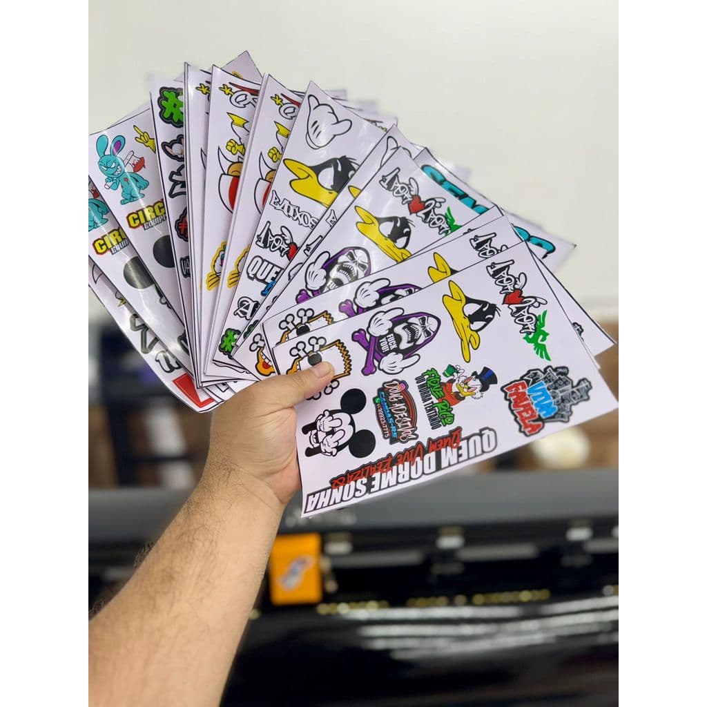 Cartelas de Adesivos Para Moto Carro Biki Bicicleta Kit de Cartelas Revenda
