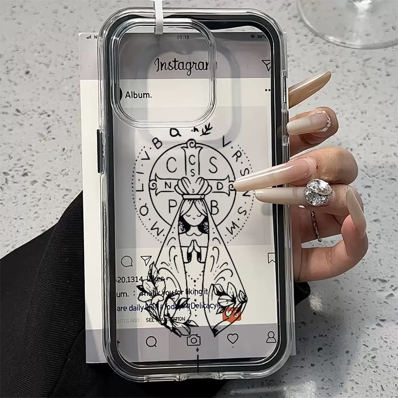 Capa Capinha Transparente 3IN1 Para iPhone 13 12 11 14 Plus 15 Pro max 16 Pro max 17 17Air Monastra Soul