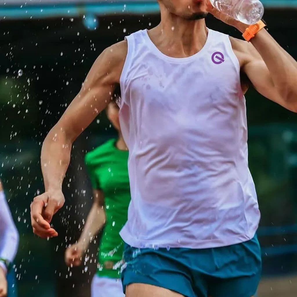 QG luz Gong esportes correndo colete masculino feminino competição pista campo maratona malha de secagem rápida na moda