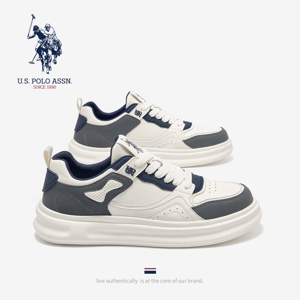 USPA americano Polo Association tênis genuíno masculino novo estilo outono couro genuíno Casual esportes sapatos de cour