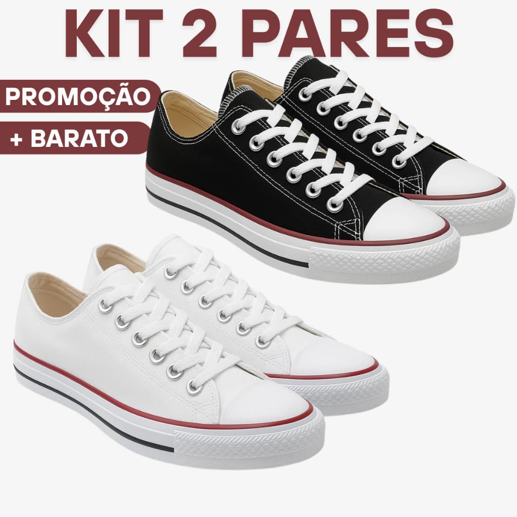 Kit 2 Pares Tênis Feminino Casual Confortável Leve Moda 2025 Promoção
