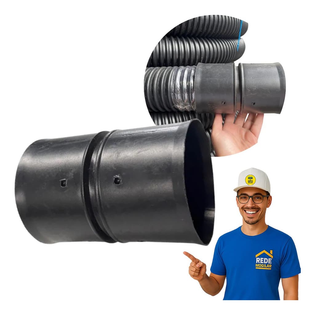 Luva Para Tubo Corrugado Drena 100mm 4 Pol Conexão Emenda