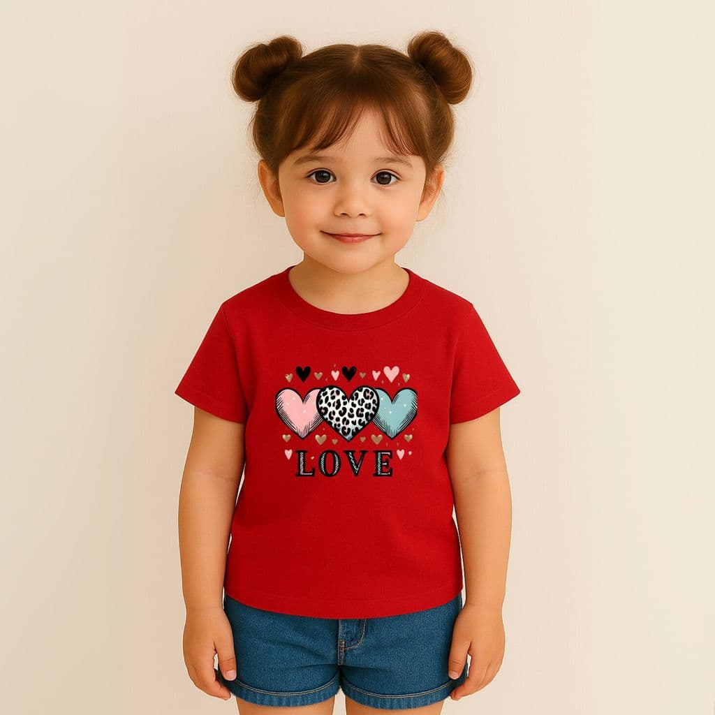 Camiseta Love Heart Print Estampada Estilo Fofo Moda Casual Minimalista Trend