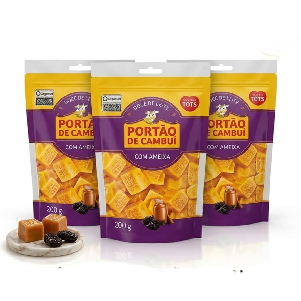 Kit 3 Doce de Leite c/ Ameixa PORTÃO DO CAMBUI Pounch 200g