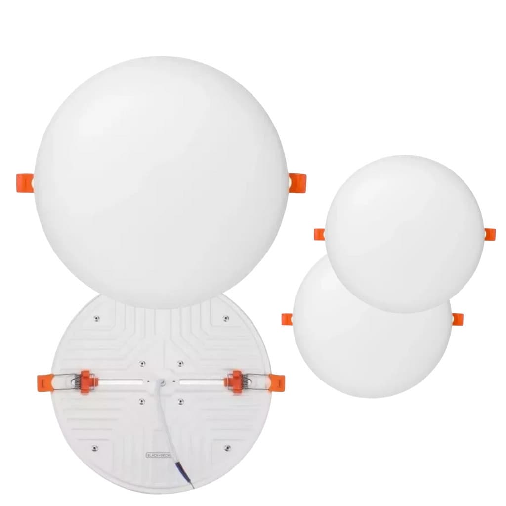 Kit 2 Luminária Led Plafon Borda Infinita 38W Embutir Redondo 22cmx22cm Bivolt Branco Frio 650OK