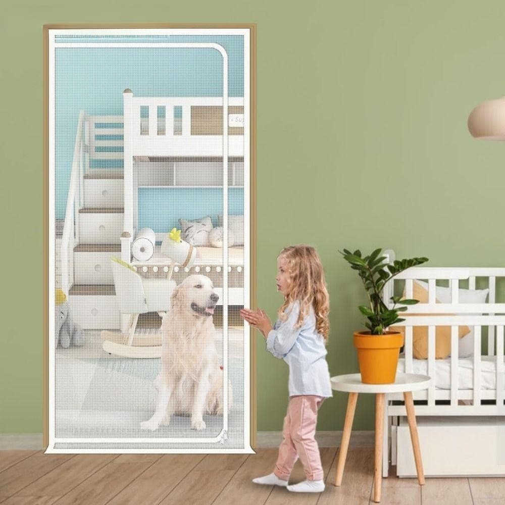 Cortina de pano de rede mosquiteira, cortina de porta de tela de rede DIY, com Design de zíper, adequada para LWMS, Anti