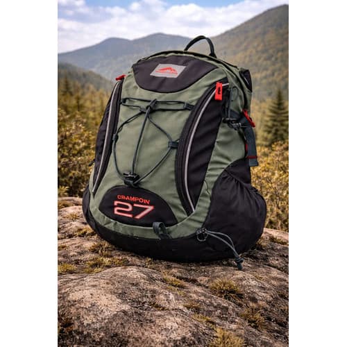 Mochila Trilhas E Rumos Crampon 27 Litros Com Capa De Chuva Cinza/preto