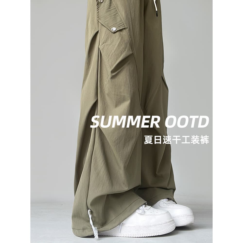 Verde do exército macacão de secagem rápida feminino verão novo estilo cintura alta mais magro olhar calças casuais pequ