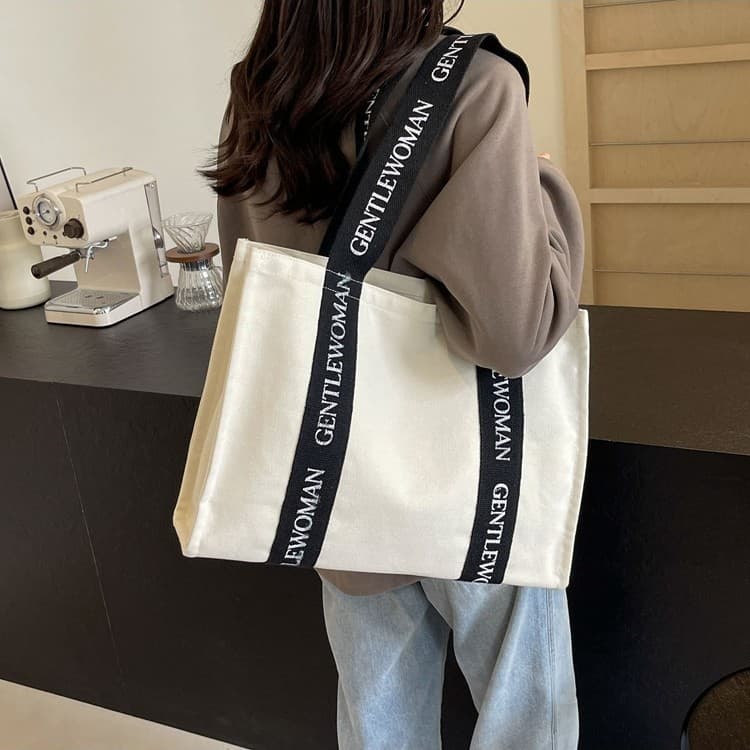 Grande capacidade bolsa de lona senhoras 2026 novo estilo primavera verão Commuter sacola classe ombro saco do mensageir