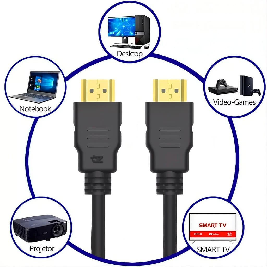 CABO HDMI ALTA DEFINIÇÃO 3M 5M 10M UNIVERSAL TV PROJETOR MONITOR PC 4K CONEXÃO RÁPIDA RESISTENTE