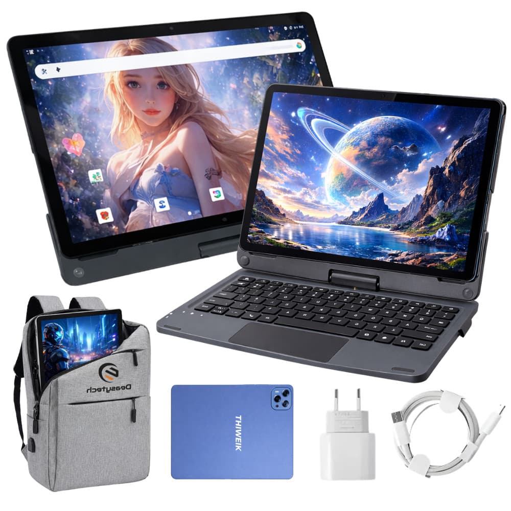 Tablet Android W11 256gb Memória 4G Wi-fi Capa Giratória 8gb Ram Cor Azul 11' Polegadas Full HD + Mochila