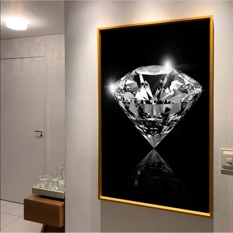 Quadro Decorativo Grande 112x82cm Arte luxo Diamante