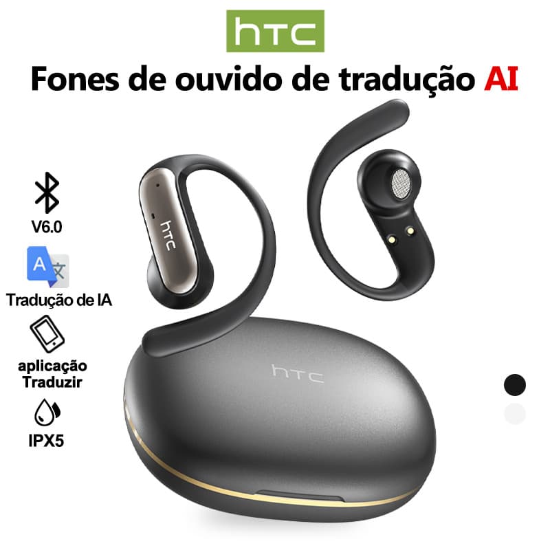 HTC NE52 AI tradução fone de ouvido verdadeiro sem fio Bluetooth V6.0 OWS TWS fone de ouvido aberto gancho esportes IPX5