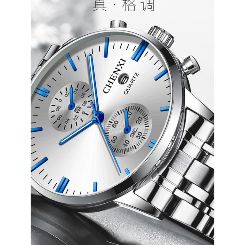 Relógio masculino marca relógio de quartzo moda relógio masculino à prova dwaterproof água data Casual cinto estudante b
