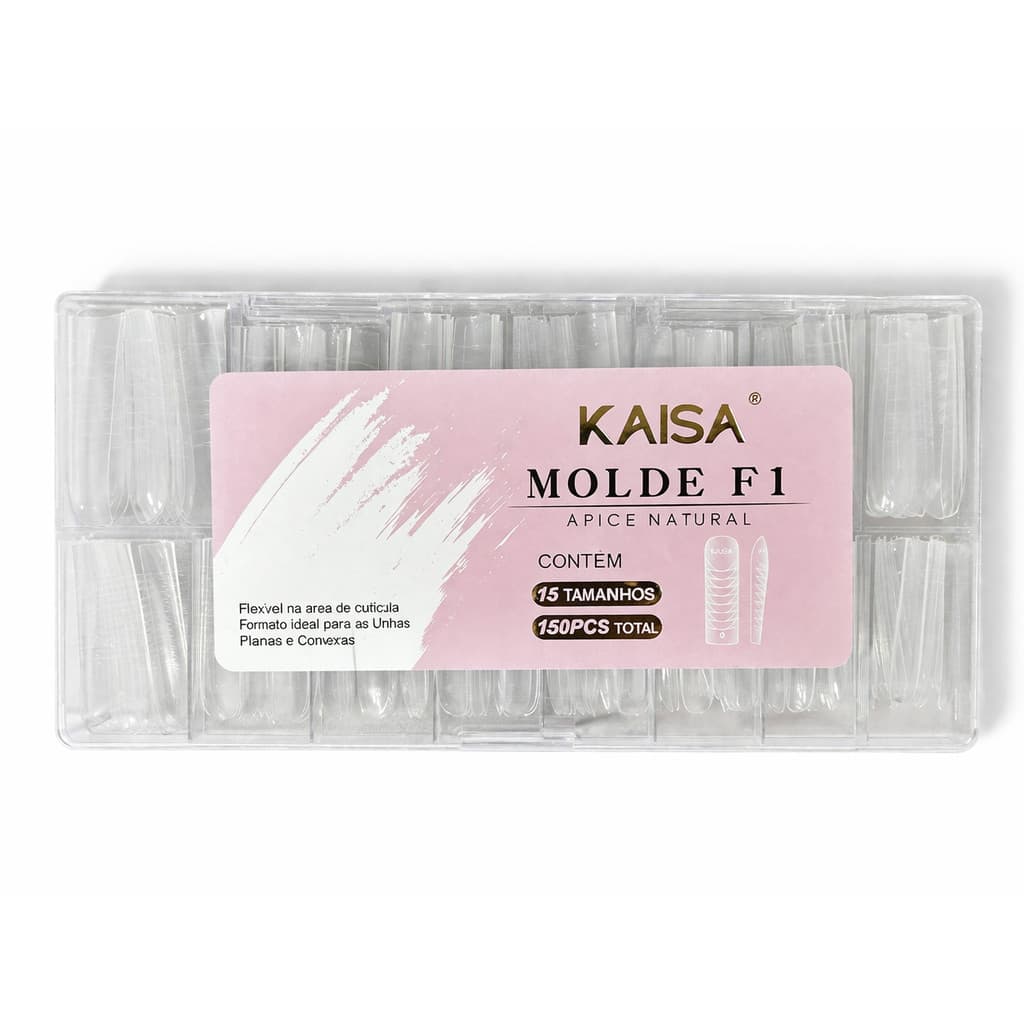Molde F1 Ápice Natural Kaisa 0,00mm - Caixa com 150 unidades - Alongamento de Unhas Profissiona