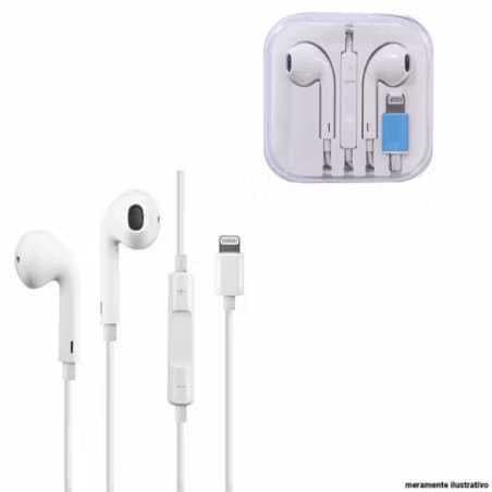 Fone de Ouvido com Fio Lightning para iPhone com Controle de Volume e Microfone Alta Qualidade