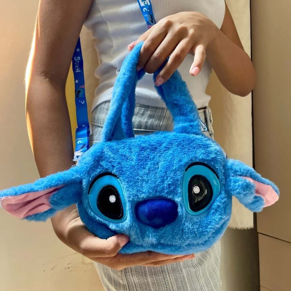 Bolsa Pelucia Lilo Stitch Transversal Azul Linda Presente Infantil