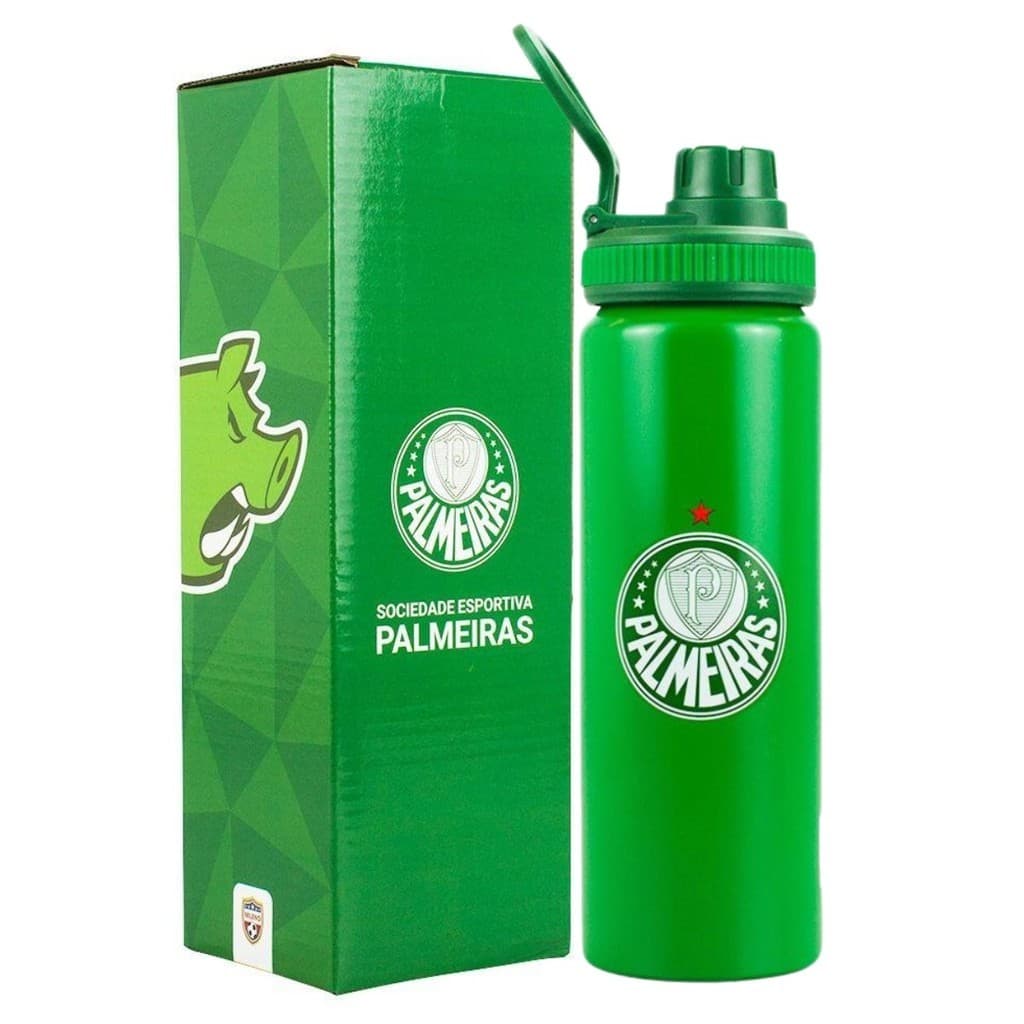 Garrafa Palmeiras Alumínio 750ml Oficial Verdão QH082-3-B