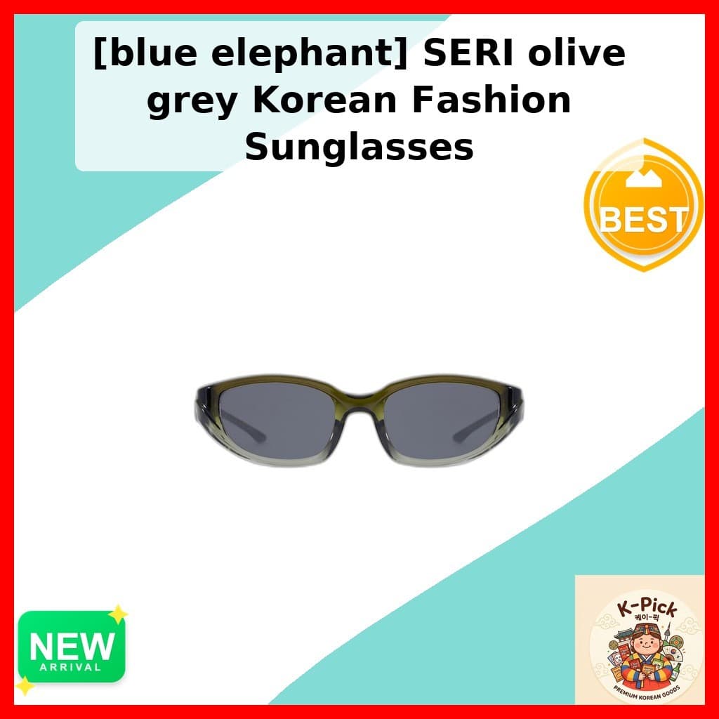 [Elefante Azul] Óculos De Sol Da Moda Coreana SERI Cinza Oliva/Coreanos/Armação Olho De Gato/100 % Genuíno Por k_pick