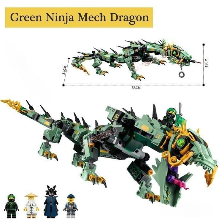 Dragão Verde Ninja Mech 544pcs Compatível 70612 Ninjago Lumilipad Mecha Blocos De Construção Tijolos Laruan Regalo