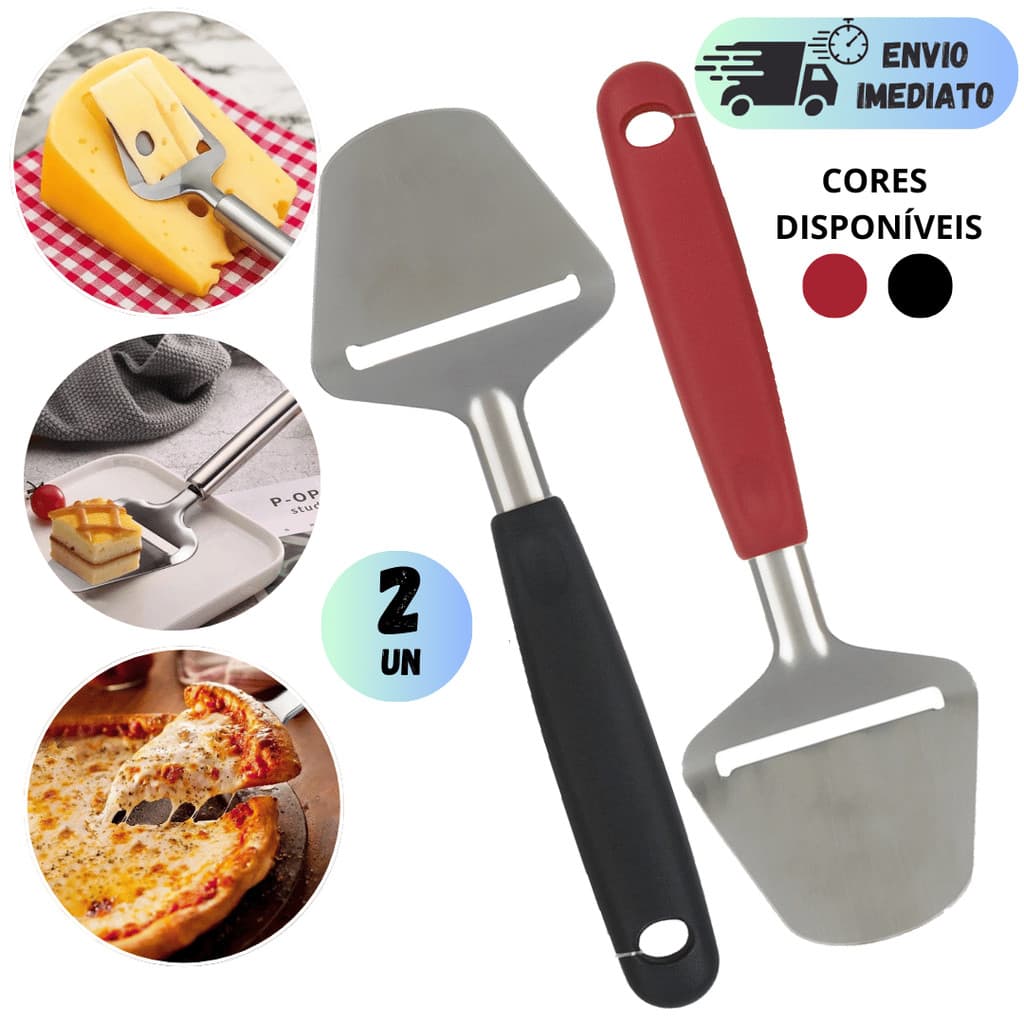 KIT ESPATULA RALADOR DE QUEIJO INOX 21CM CORTADOR AÇO PARA MASSA BOLO PÃO MANTEIGA QUEIJO UTENSÍLIOS COZINHA