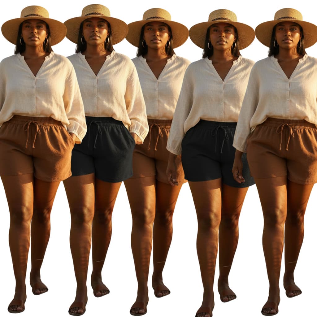 Kit 5 Shorts Feminino Leve Fresco Confortável Elegante Tam M ao G3