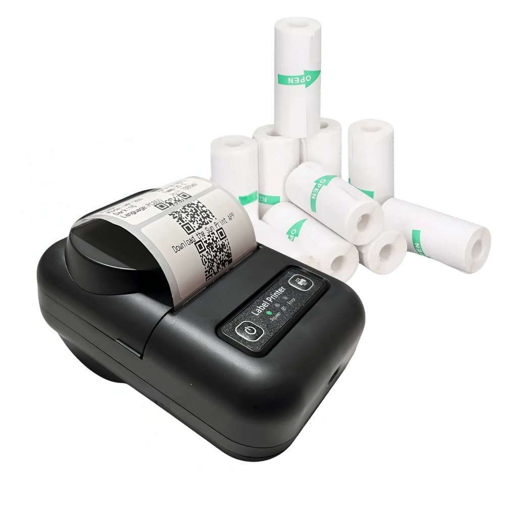 Mini Impressora de Etiqueta Adesiva Térmica 58mm ou 80mm Portátil Android e I0S