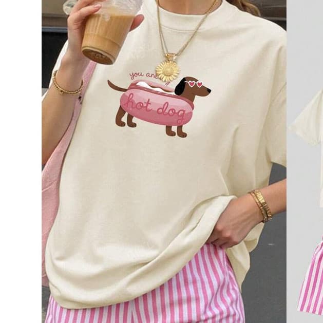 Camiseta Fofa Feminina Hot Dog Unissex 100% Algodão Lançamento 2025 Envio Imediato Cachorro Fofo