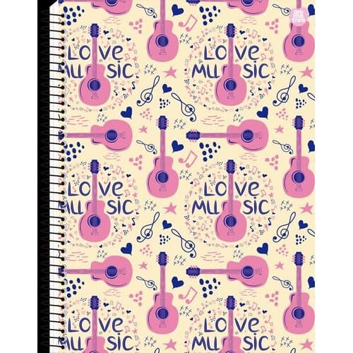 Caderno Universitario Feminino Folha Pautada 80 Folhas Design Exclusivo Charmoso