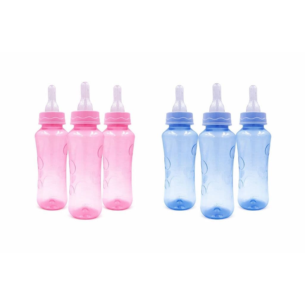 KIT 3 MAMADEIRAS PETITA 240 ML RELEVO COLOR BICO REDONDO CRISTAL